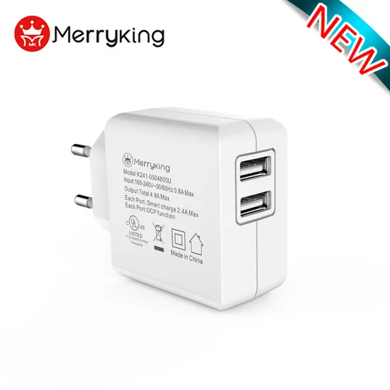 Universal 5V 2A 2.1A 3A 4.8A Dual Ports Mobile Phone Travel Charger with Ce UL cUL FCC