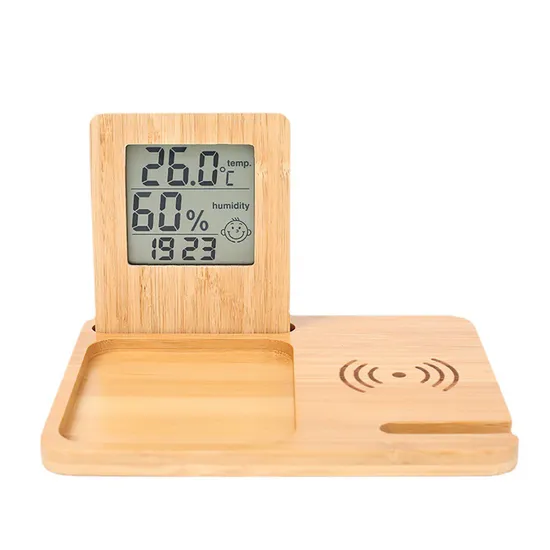 Stationery Combination with Phone Wireless Charger and LCD Clock Business Gift