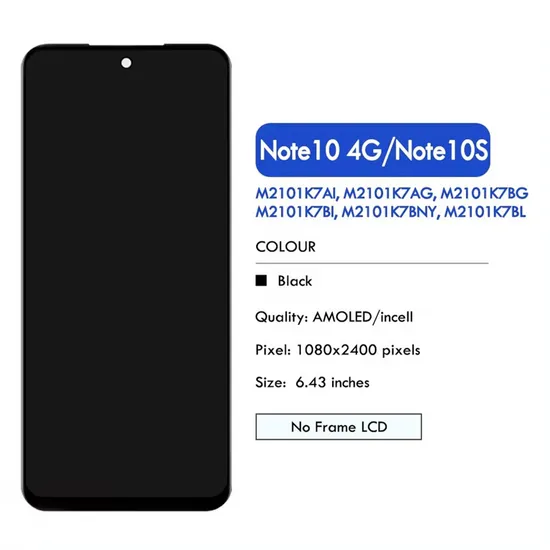 Mobile Phone LCD for Xiaomi Redmi Note 10 4G 10s Poco M5s OLED Incell Universal Display Touch Panel Screen Digitizer Assembly