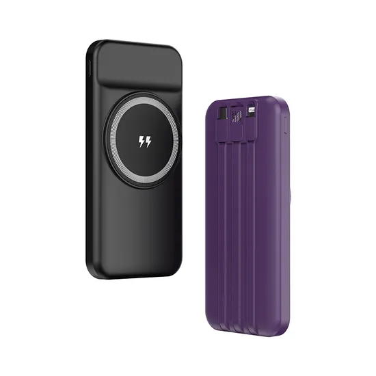 New Product Magnetic Suction Wireless Charging Power Bank Magsafe Fast Charge with Lightning/Type-C Cable