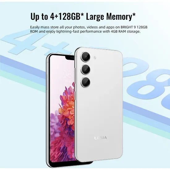 6.2 Inches Screen Display 128GB+4GB Storage 16MP +8MP Camera 3400mAh Large Battery Android 11 OS Smartphone