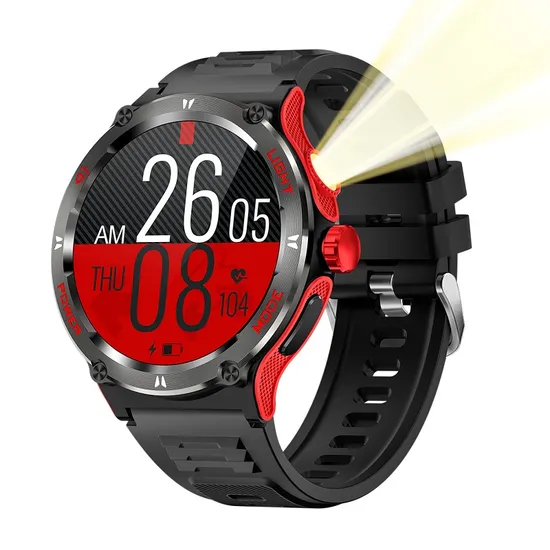2024 New Kt76 Smartwatch Bluetooth Call with Flashlight IP68 Waterproof Exercise Heart Rate Blood Oxygen Sleep