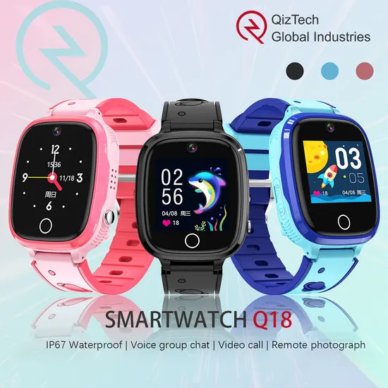 2025 New 4G Smart Watch Children′s Mobile Video Chat Positioning Function Sos Historical Track Q18