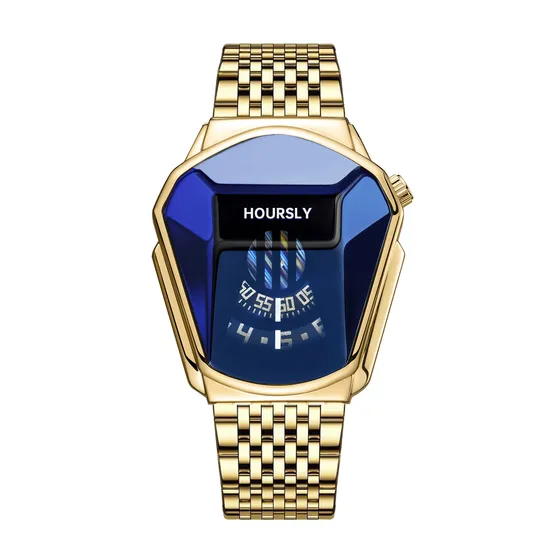 Hoursly 6615 Brand Trend Cool Men′s Wristwatch Stainless Steel Technology Fashion Quartz Watch for Men 2023 Relogio Masculino
