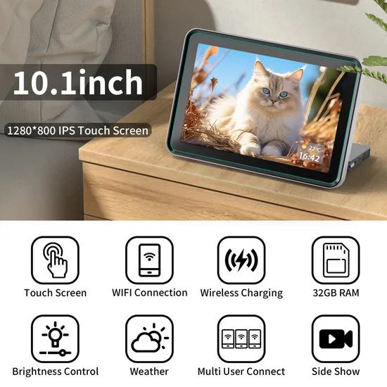 Nbd 1280X800 HD IPS Touch Screen 10.1 Inch Auto-Rotate Picture Digital Frame