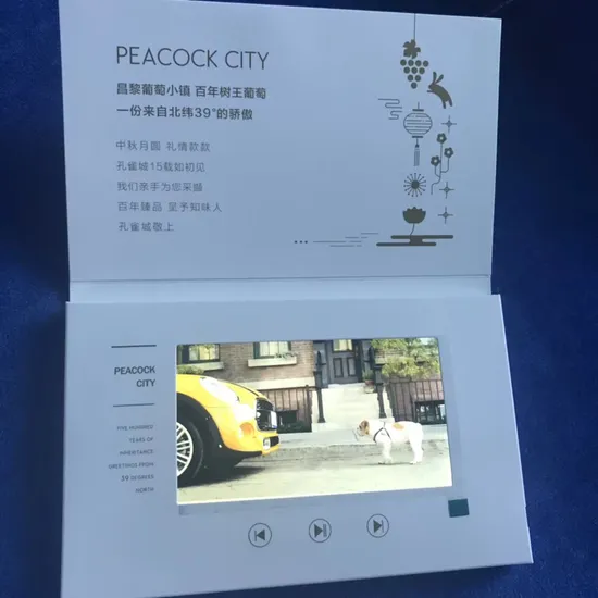 7inch Creative Video Greeting Card OEM /ODM Customized Video Greeting Card