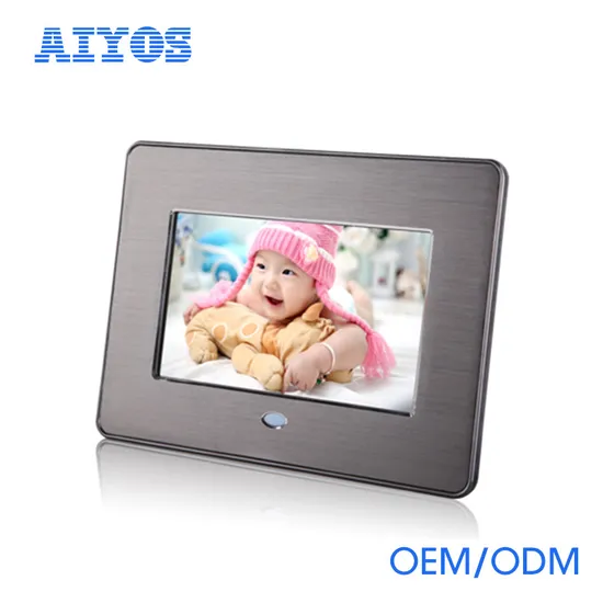 7inch High Resolution Metal Digital Photo Frame with Rechargeable Battery