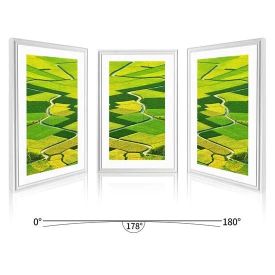 Artistic LCD Wooden Touch Screen Digital Photo Frame Smart APP 21.5-Inch
