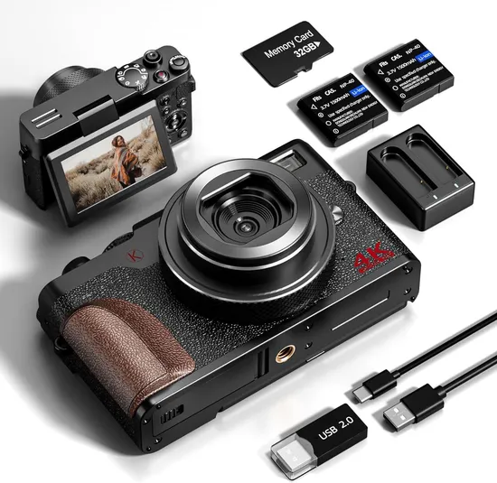 Multiple Style Modes 3 Inch LCD Flip Screen Retro Compact Digital Camera