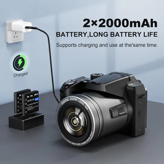 Flip Screen 4K 64MP 16X Zoom Video Camcorder Teenager Vlogging Digital Camera