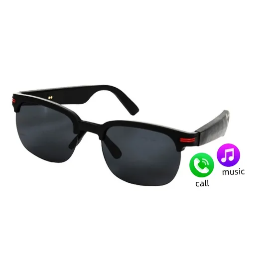 OEM Customized Easy Change Replaceable Transparent Dark Brown Lens Voice Control Answer Phone Wearable′s Technology Smart Eyes Glasses GS200