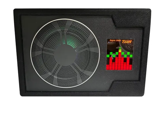 600watts 8 Inch Super Bass Active Car Subwoofer with Multi Color LCD
