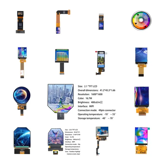 Custom TFT LCD Display Module Screen with Touch Panel Around 0.96 1.3 1.77 2 2.1 2.4 2.8 3.2 3.5 4 4.3 4.5 5 5.5 7 8 9 10.1inches Square or Round Solution
