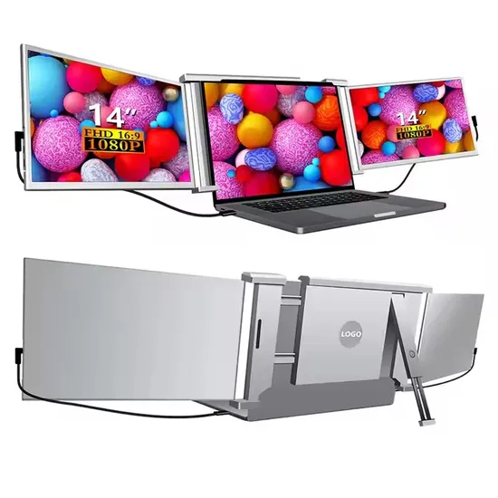 Dual-Screen 14 Inch Portable LCD Monitor for Laptops