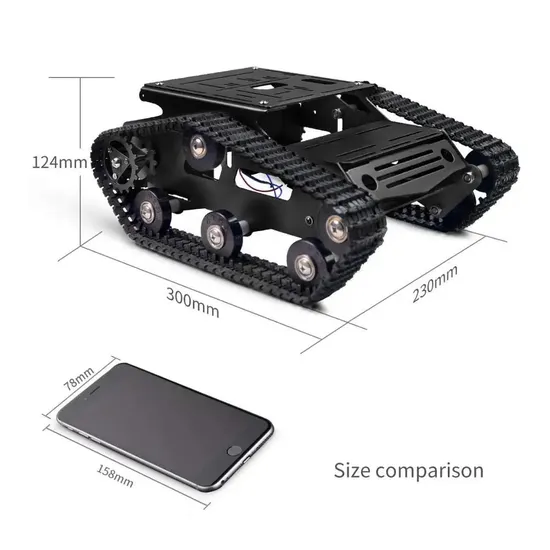 Smart Robot Car Tank Chassis Kit Aluminum Alloy Big Platform