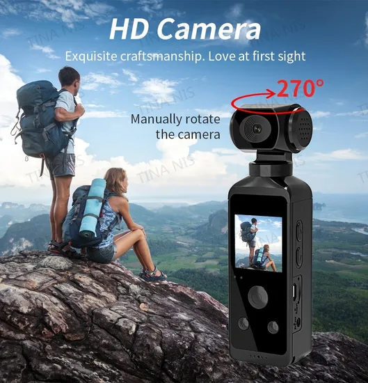 4K Waterproof HD Pocket Action Camera 270 Degree Rotatable for Helmet Travel Bicycle Driver Recorder WiFi Mini Sports Camera
