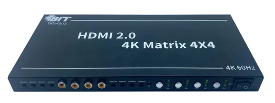Bitvisus Factory Wholesale IR Control Pdif 3D HDMI 4X4 True Matrix Switcher 3D 1080P