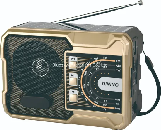 Tw K5bts FM Am Sw 3 Band Rechargeable Battery Radio Support Bluetooth, USB, TF Card, MP3 Player Portable Radio with Solar Panel