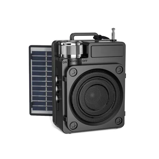 Twk02 Small Wireless Portable FM Radio with Foldable Solar Panel