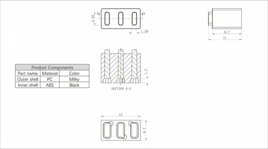 an-46 Plastic Dual Color Button Many Colors Plastic Buttons with Indicator on Top and Side for Audio