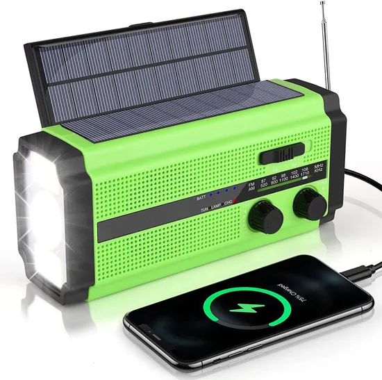 Multifunctional Am/FM/Wb Multi-Power Hand Crank Generation Solar USB Rechargeable AAA-Battery Emergency Radio