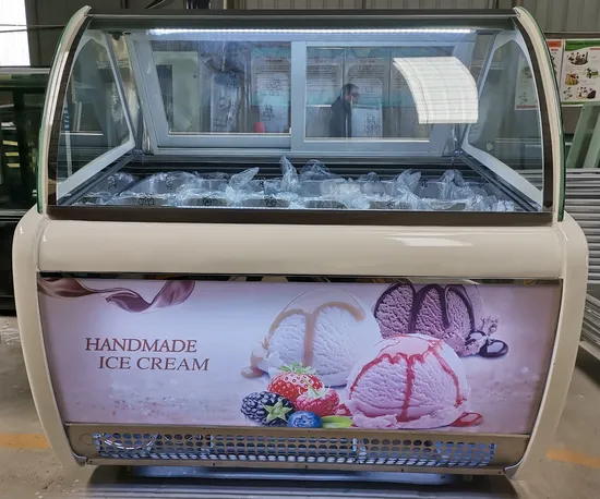 -24º C Degree Gelato Showcase Popsilces Ice Cream Display Showcase Freezer Refrigerator