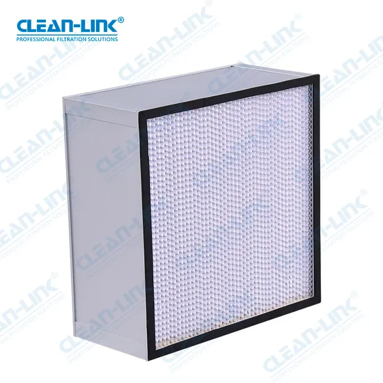 Clean-Link Manufacturer Customized Glass Fibre Materials with Clapboard HEPA Air Filter