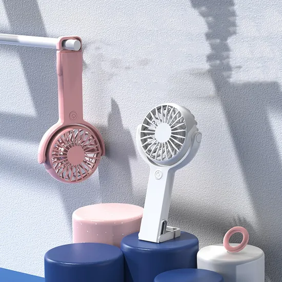 1200mAh Portable Hiking Hook Rotating Handheld Wholesale Gift Plastic USB Fan for Travel Desk Makeup