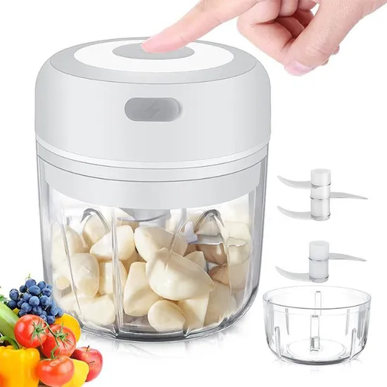 Kitchen Appliance Electric Mini Garlic Chopper, USB Rechargeable Portable Mini Food Chopper, Used for Chopping Garlic, Ginger, Chili, Minced Meat 100ml /250ml