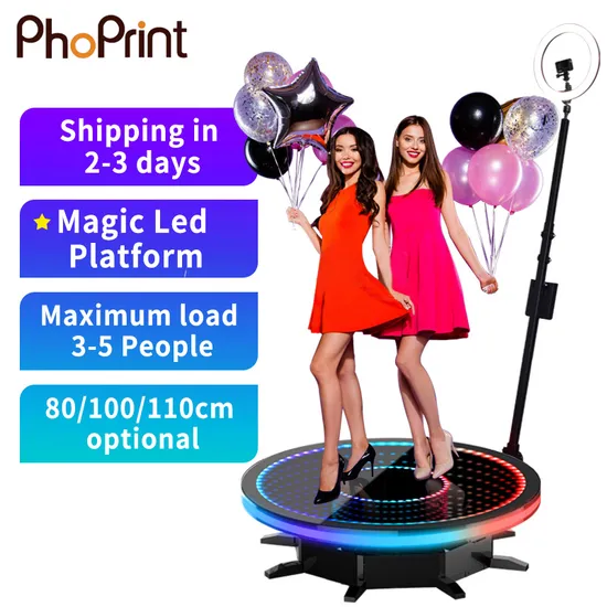 Automatic Party Wedding Event Selfie Spinning Glass Video 360 Photo Booth