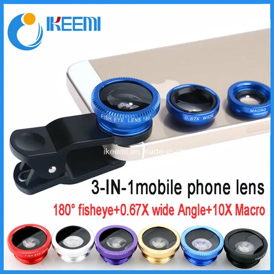 Universal Clip 3 in 1 Fisheye Lens for Mobile Phone
