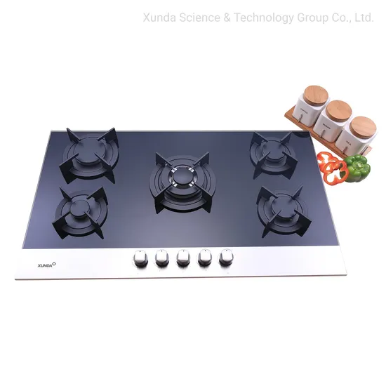 5 Burners Built in Gas Hob 900mm Tempered Glass Home Gas Cooking Stove Kitchen Gas Cooker