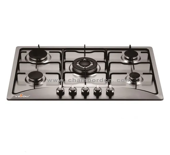 Luxury Built-in Stainless Steel 5 Burner Gas Cooktop