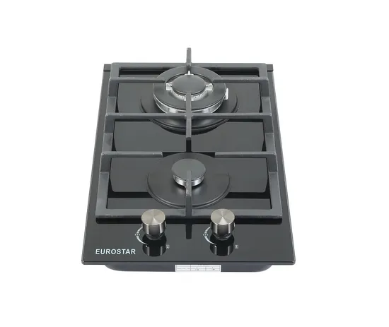 Household Glass 2 Burner Sabaf Built-in Gas Hob