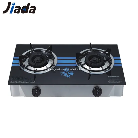 Jd-Ds522 Household Standard Double Burner Gas Stove 2 Burner Tempered Glass Gas Stove Cooking Appliance