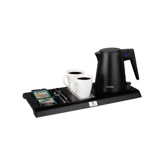Modern Black Hotel Tea Coffee Electric Kettle Tray Set for Boiling Water