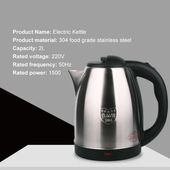 Household Electronic Appliances 2L Large Capacity 304 Stainless Steel Electric Kettle