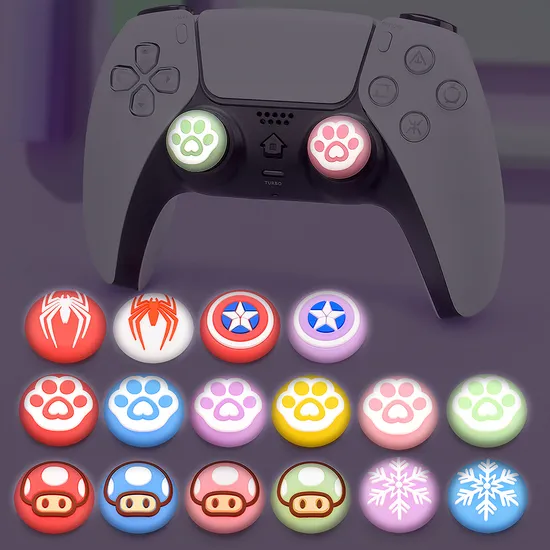 Silicon Luminous Gamepad Video Game Console Thumbstick Grip Rubber Cap
