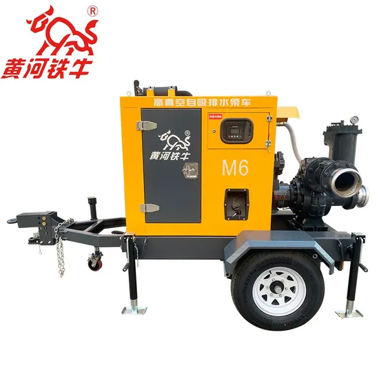 6-Inch Trailer Type High Head Diesel Centrifugal Pump, High Vacuum Self Suction Drainage Pump, Flood Prevention Water Pump