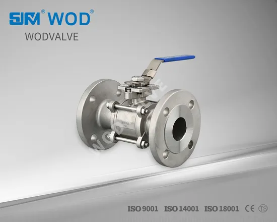 Three Pieces 3PC Flanged End Stainless Steel Ball Valves Pn16/Pn40 Pressure ISO5211 Mounting Pad High Platform