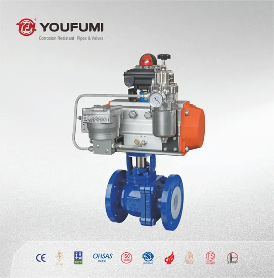 PFA Lined 2-Pieces Ball Valve for Chemical ANSI