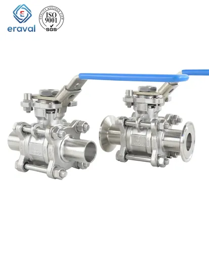 Stainless Steel Clamp End Type Sanitary Ball Valve/3PC Ball Valve Encapsulaed/Half-Pack