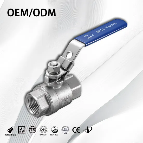 Stainless Steel 201/304/316 High Pressure/Non-Retention/Flow Control Manual 2PC Ball Valve for Water/Air/Oil/Gas/Liquid