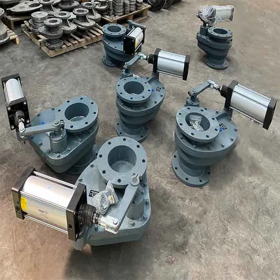 Pneumatic Conveying Flange Pneumatic Rotating Tungsten Carbide Disc Discharge Valve