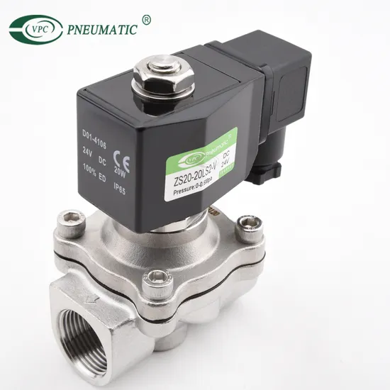 Zs 2/2 Way 3/4 Inch SS304 Food Grade Stainless Steel Solenoid Valve