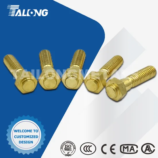 High Quality Solid Brass Hex Bolt for New Energy Vehicle Charging Applications Hexagon Bolt