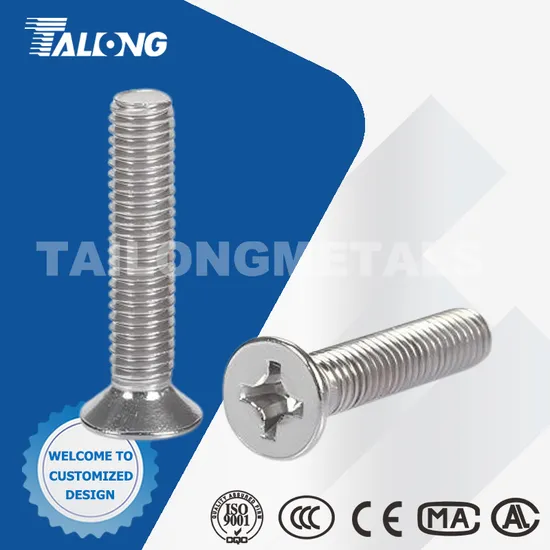 White Painted White Zinc Plated Full Thread Coarse Thread Unc Steel Phillips Drive Flat Countersunk Head Machine Screws