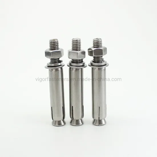 Factory Price Carbon Steel Sleeve Anchor with Hex Nut /Flat Washer and Spring Washer for Construction with ISO Standard