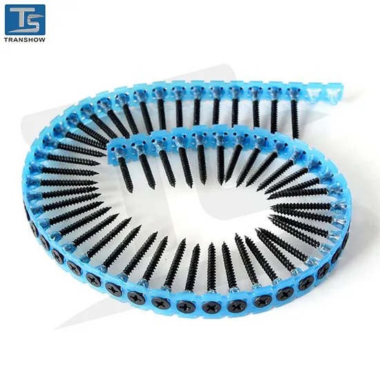 Hot Style Black Phosphated Bugle Head Collated Drywall Screws with Fine Thread