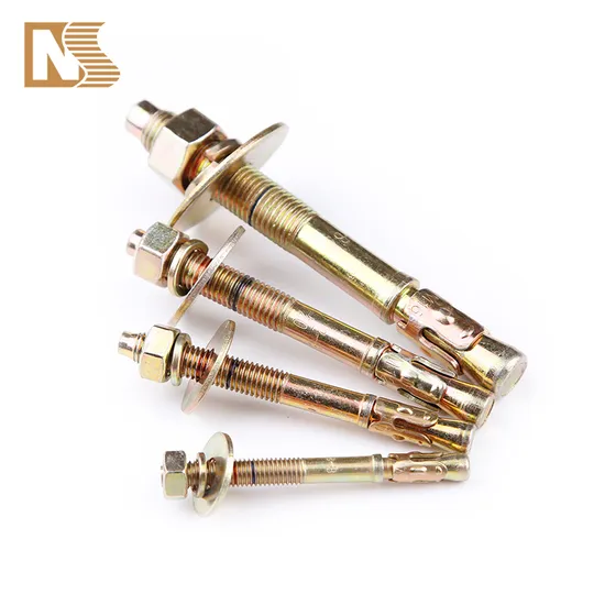 Fastener Factory Hex Flange Bolt and Nut, Expansion Bolts, High Quality Carbon Steel Galvanized Mechanical Concrete Wedge Anchor Bolt with Sleeve